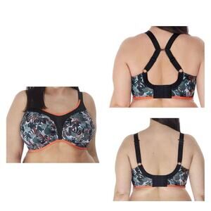 Elomi Energise Camo Tropic Convertible Underwire Sports Bra Plus‎ Size 32J New